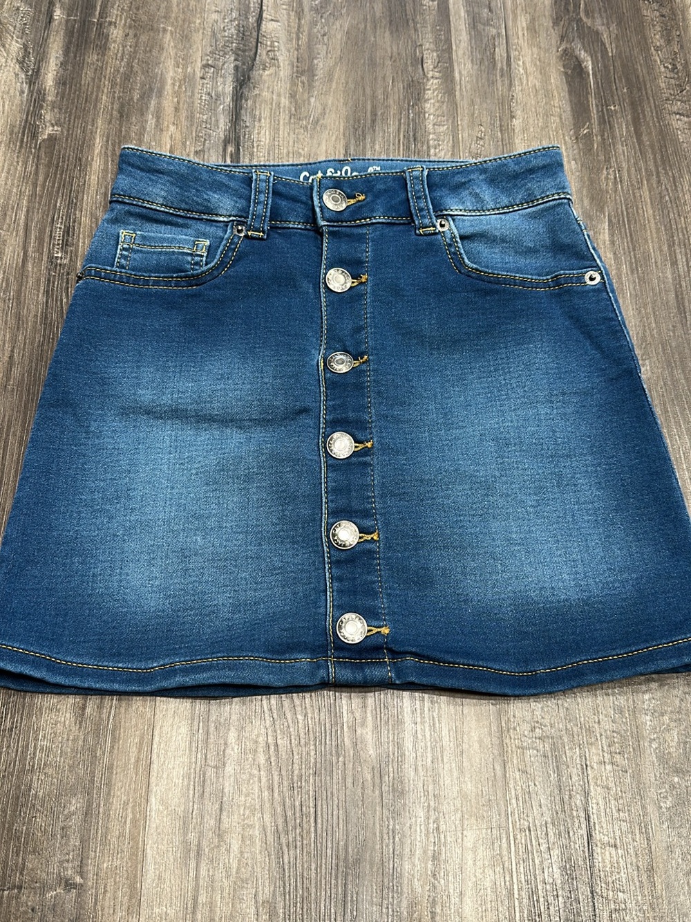 Cat & Jack Blue Denim Button-Front Girls Skirt